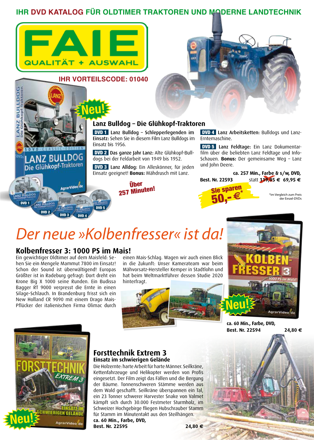 Der Neue »Kolbenfresser« Ist Da! Kolbenfresser 3: 1000 PS Im Mais! Ein Gewichtiger Oldtimer Auf Dem Maisfeld: Se- Einen Mais-Schlag