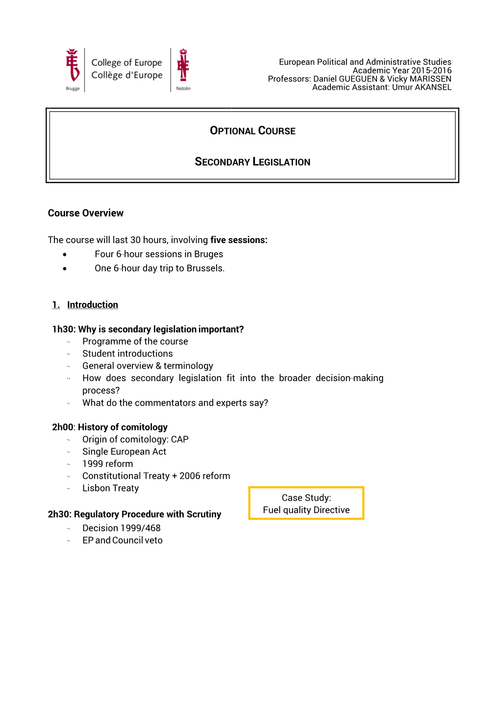 Course Overview