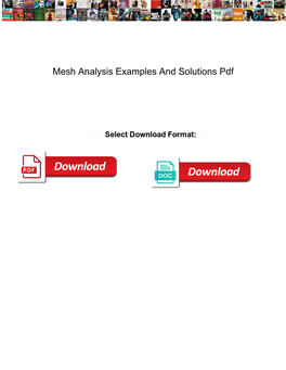 Mesh Analysis Examples and Solutions Pdf