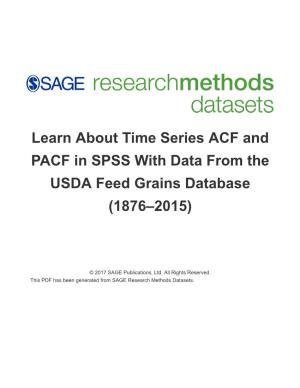 Learn About Time Series ACF and PACF in SPSS with Data from the USDA Feed Grains Database (1876–2015)