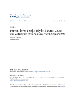 Human-Driven Benthic Jellyfish Blooms: Causes and Consequences for Coastal Marine Ecosystems Elizabeth W