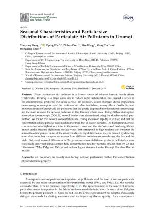 Seasonal Characteristics and Particle-Size Distributions of Particulate Air Pollutants in Urumqi