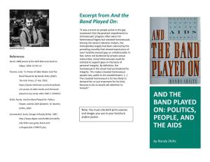 And the Band Played On: Politics, People, and the AIDS Epidemic