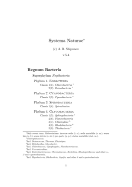 Systema Naturae∗