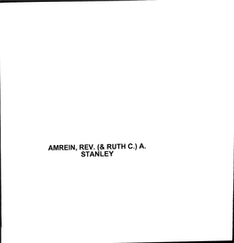 Amrein, Rev. (&Ruth C.) A. Stanley