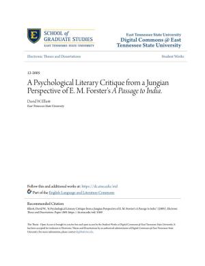 A Psychological Literary Critique from a Jungian Perspective of EM Forster's