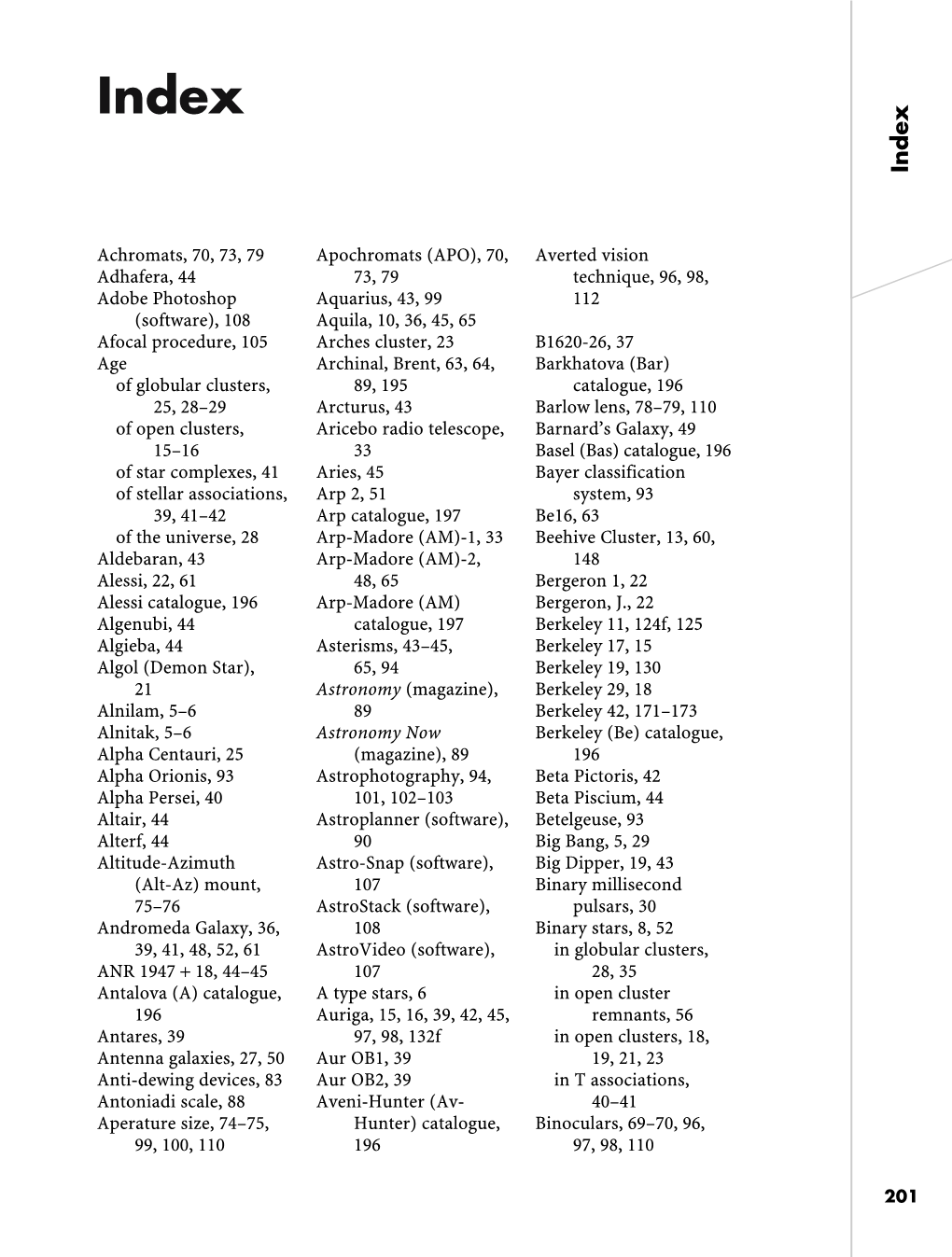 108 Afocal Procedure, 105 Age of Globular Clusters, 25, 28–29 O