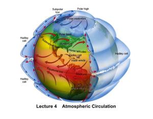 Lecture 4 Atmospheric Circulation