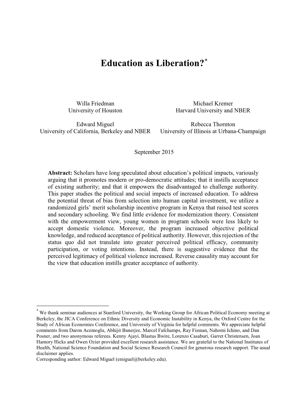 Education and Its Discontents