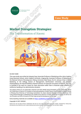 Market Disruption Strategies: the Transformation of Xiaomi