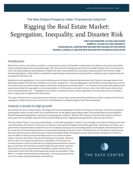 Rigging the Real Estate Market: Segregation, Inequality, and Disaster Risk