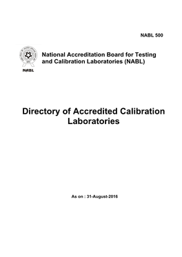 Directory of Accredited Calibration Laboratories