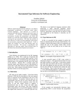 Incremental Type Inference for Software Engineering