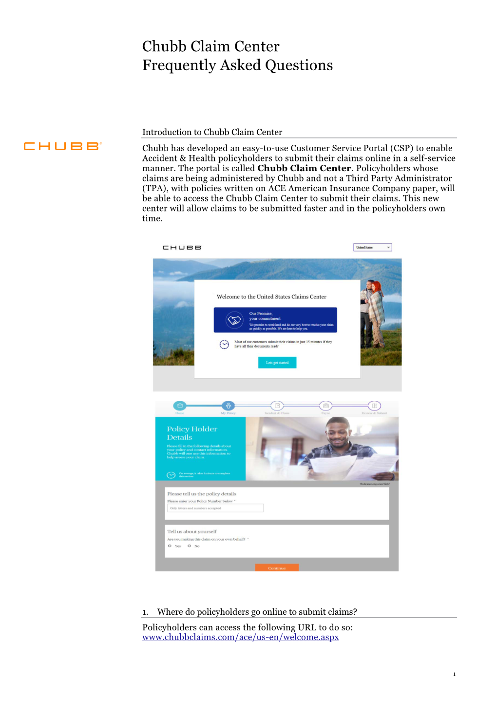 Chubb Claim Center Frequently Asked Questions