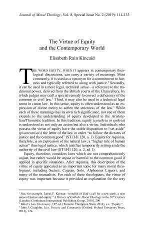 The Virtue of Equity and the Contemporary World