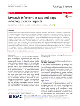 Bartonella Infections in Cats and Dogs Including Zoonotic Aspects Alejandra Álvarez-Fernández1, Edward B