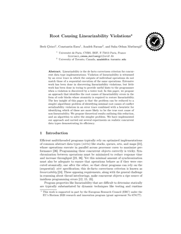 Root Causing Linearizability Violations⋆