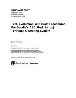 Test, Evaluation, and Build Procedures for Sandia's ASCI Red (Janus) Teraflops Operating System
