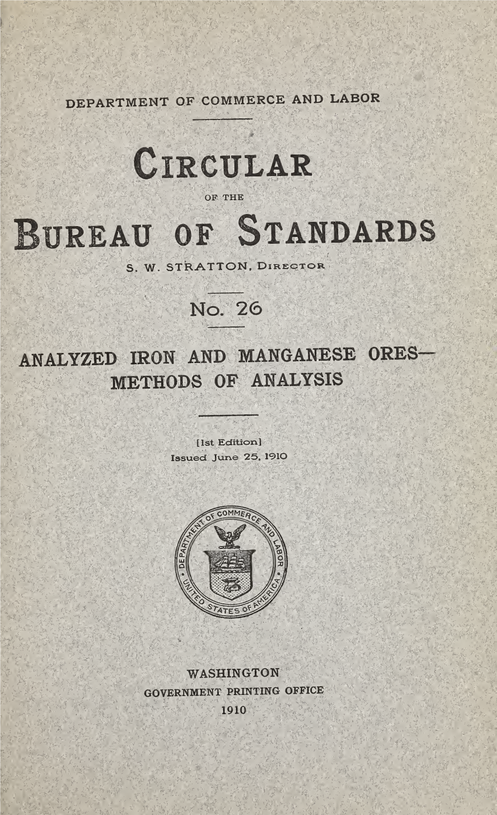 Circular of the Bureau of Standards No. 26