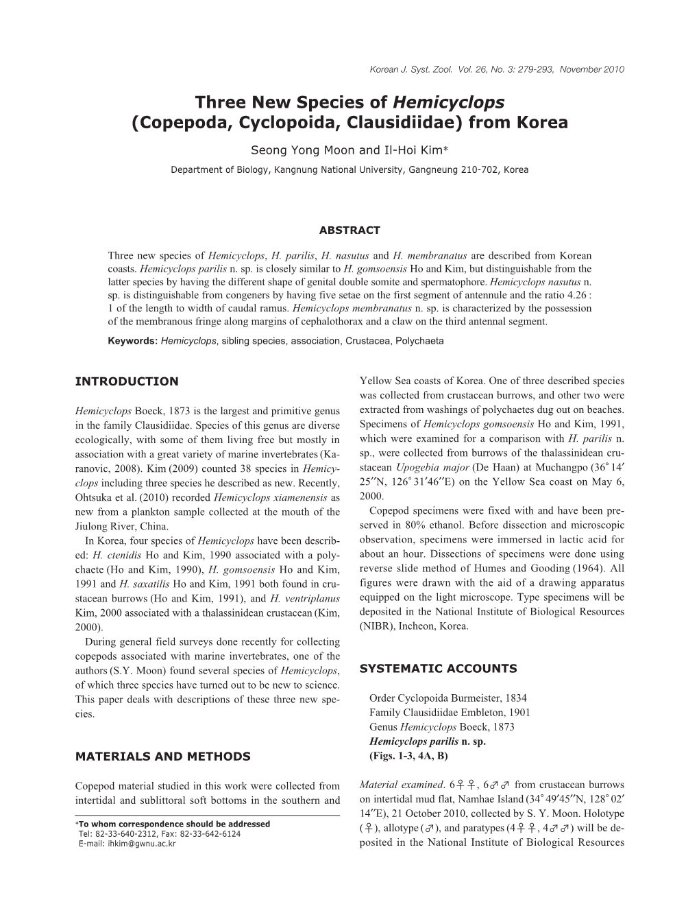 Copepoda, Cyclopoida, Clausidiidae) from Korea