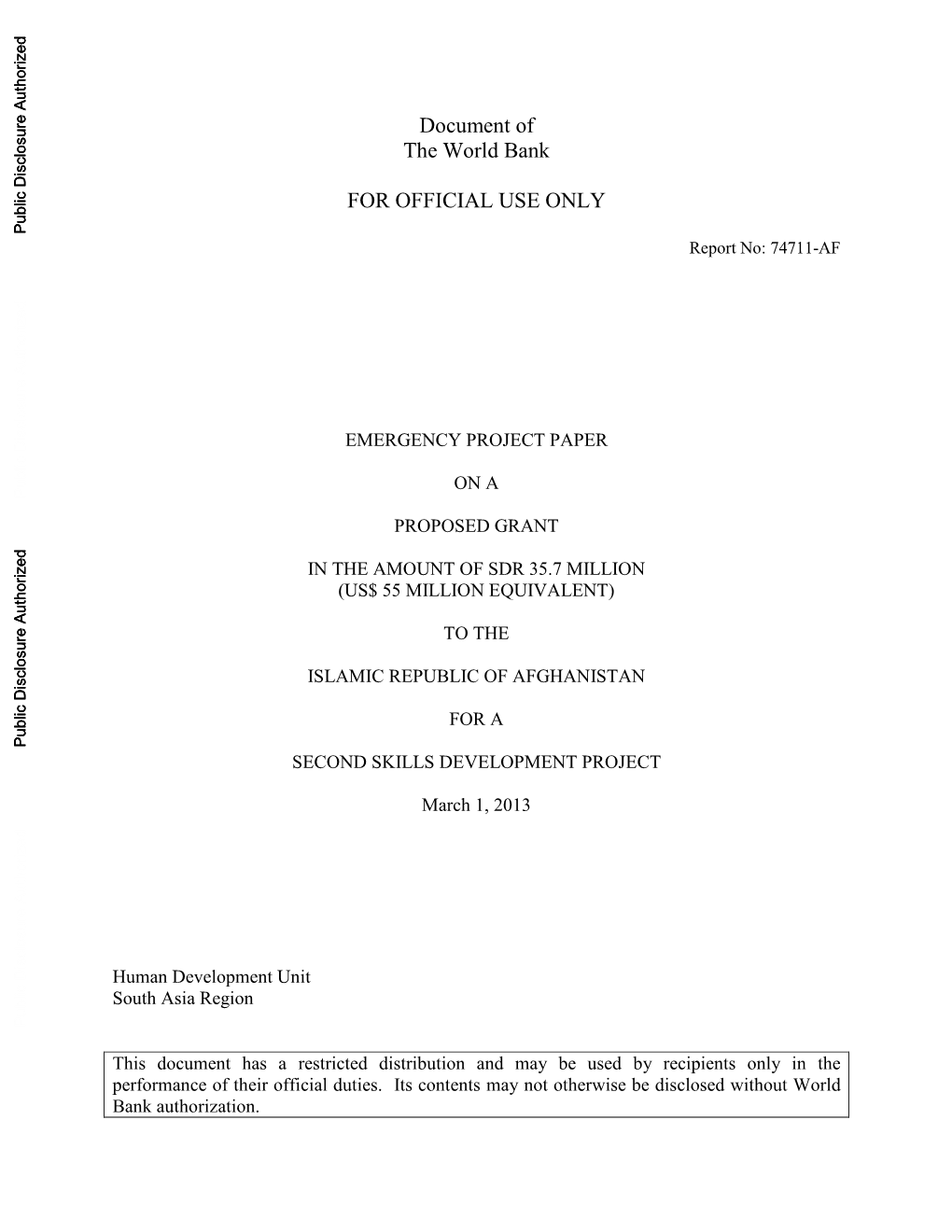 World Bank Document