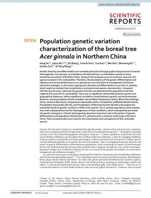 Population Genetic Variation Characterization of the Boreal Tree