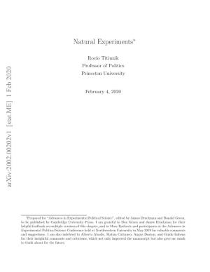 Natural Experiments and at the Same Time Distinguish Them from Randomized Controlled Experiments