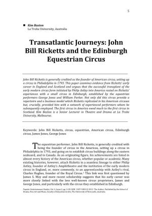 John Bill Ricketts and the Edinburgh Equestrian Circus