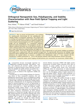 Orthogonal Nanoparticle Size, Polydispersity, and Stability
