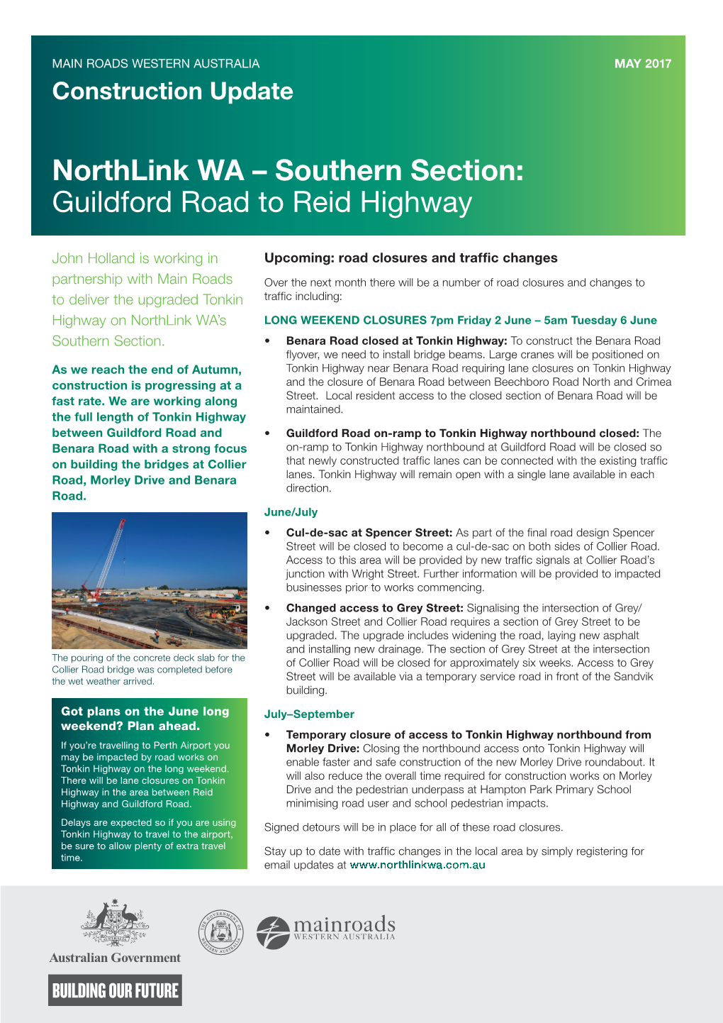 Northlink WA – Southern Section: Guildford Road to Reid Highway
