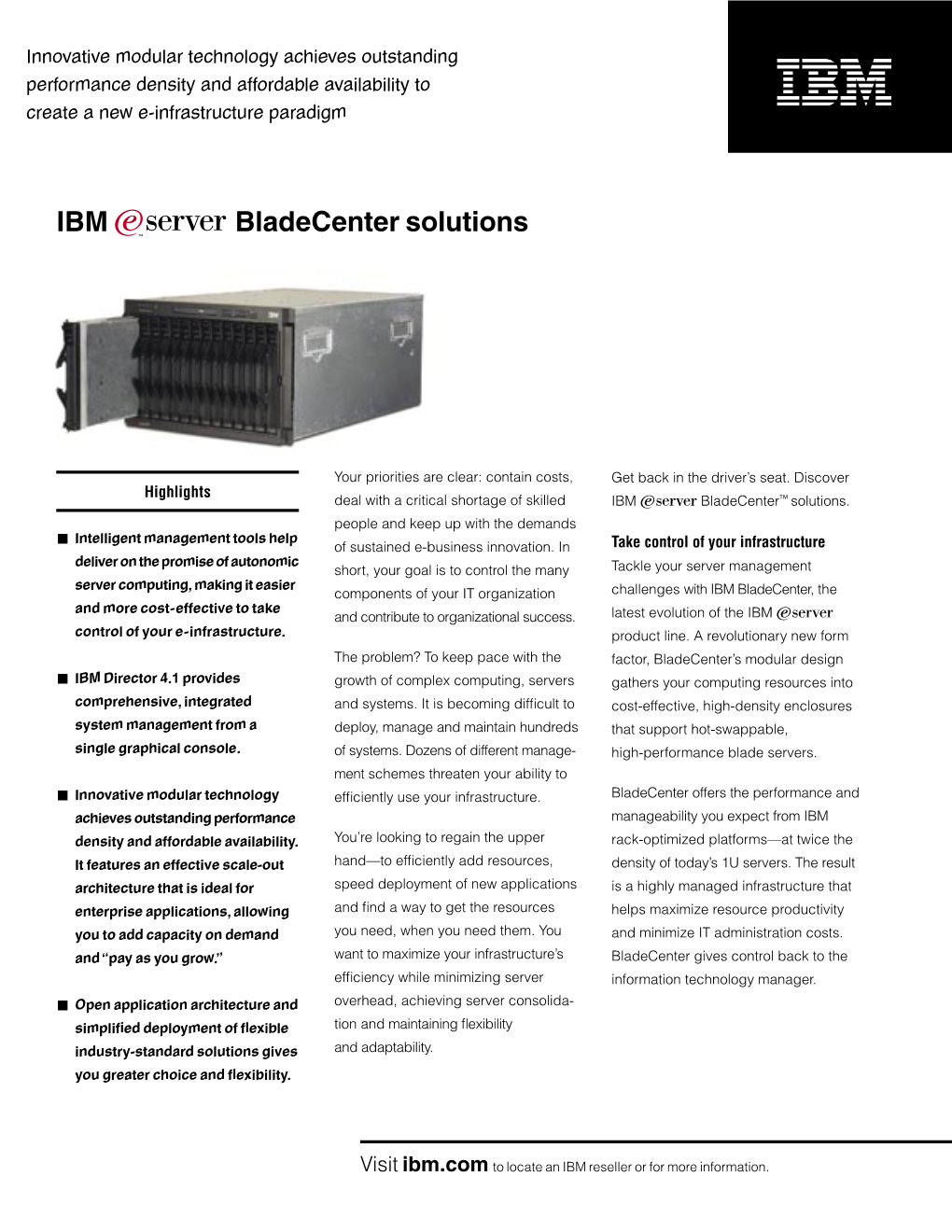 IBM Bladecenter Solutions