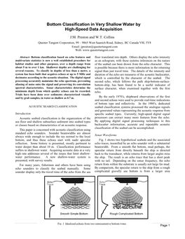 Bottom Classification in Very Shallow Water by High-Speed Data Acquisition