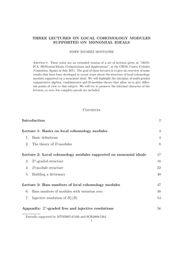 Three Lectures on Local Cohomology Modules Supported on Monomial Ideals