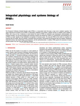 Integrated Physiology and Systems Biology of Ppara