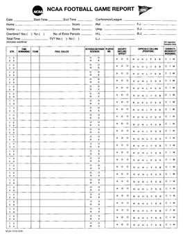 NCAA Football Foul Form