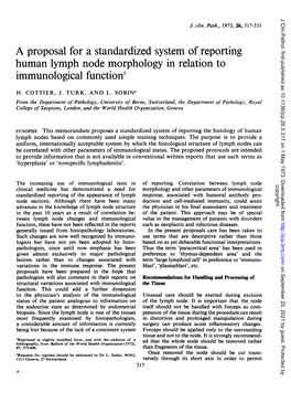 A Proposal for a Standardized System of Reporting Human Lymph Node Morphology in Relation to Immunological Function'
