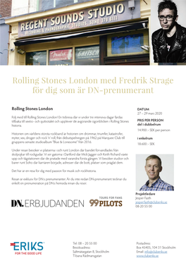 Rolling Stones London Med Fredrik Strage För Dig Som Är DN-Prenumerant
