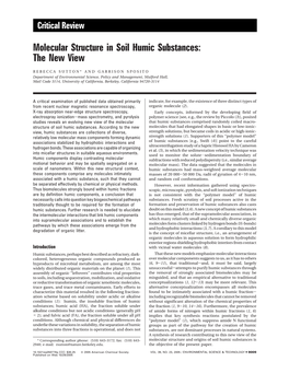 Molecular Structure in Soil Humic Substances: the New View