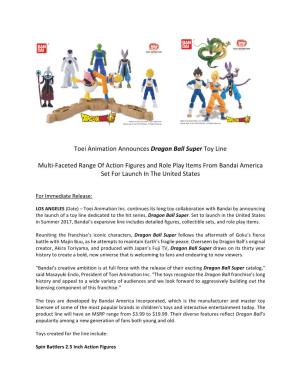 Toei Animation Announces Dragon Ball Super Toy Line Multi
