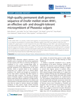 High-Quality Permanent Draft Genome Sequence of Ensifer