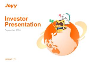 Investor Presentation September 2020