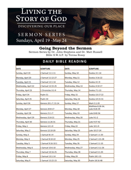 Going Beyond the Sermon DAILY BIBLE READING