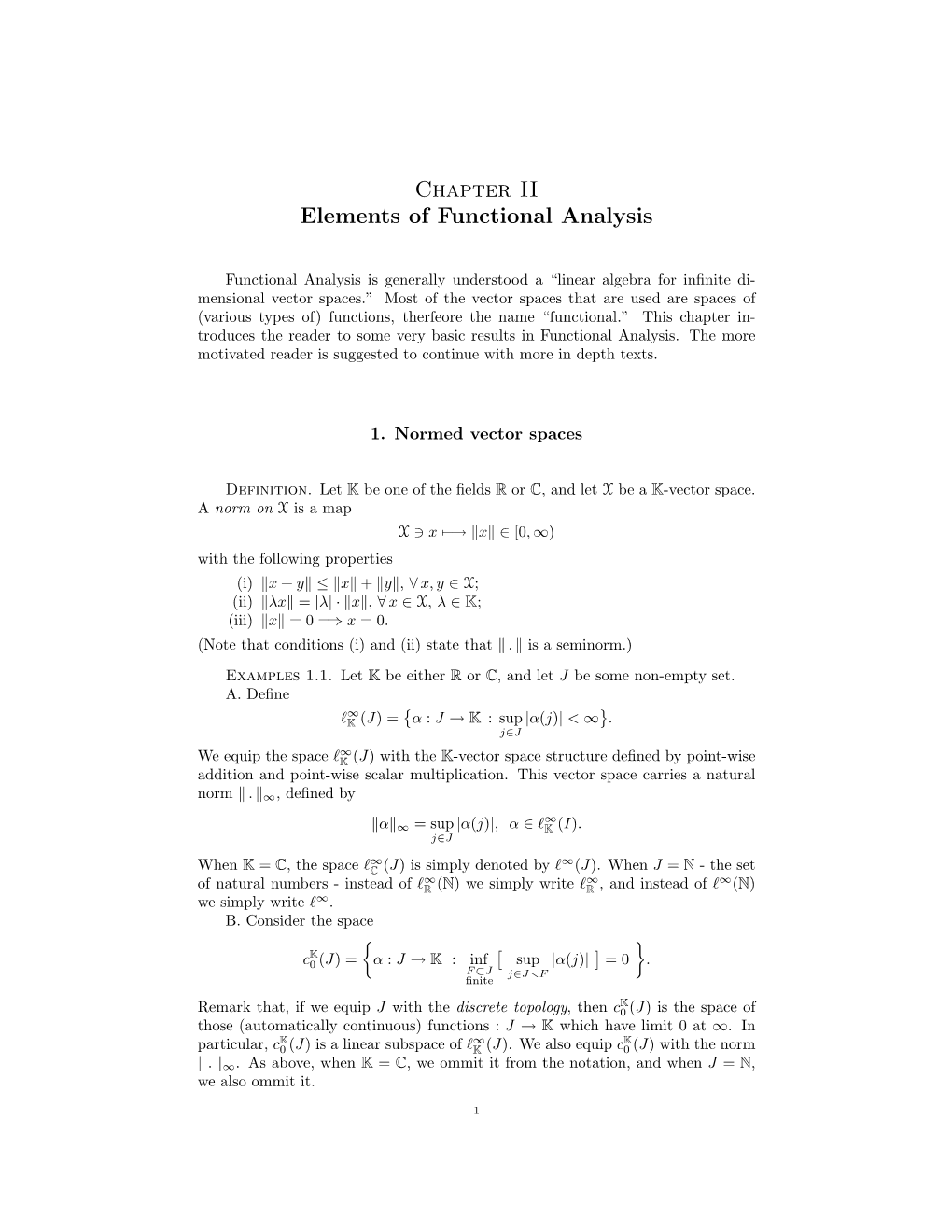 Normed Vector Spaces