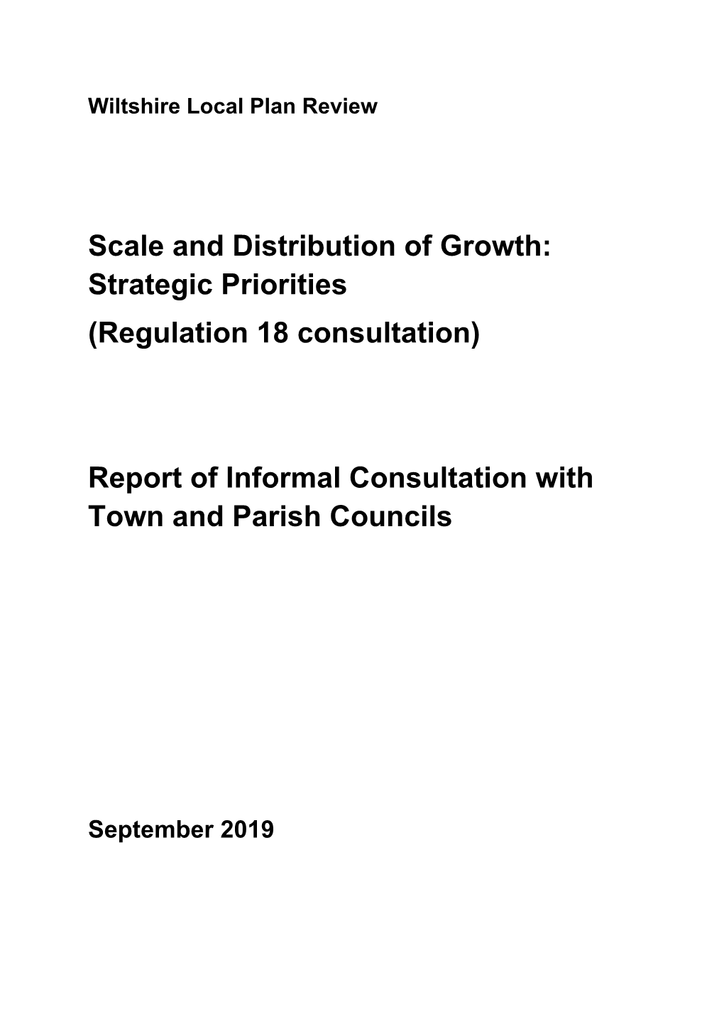 Scale and Distribution of Growth: Strategic Priorities (Regulation 18 Consultation)