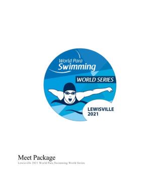 Meet Package Lewisville 2021 World Para Swimming World Series