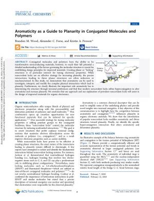 Aromaticity As a Guide to Planarity in Conjugated Molecules and Polymers Brandon M
