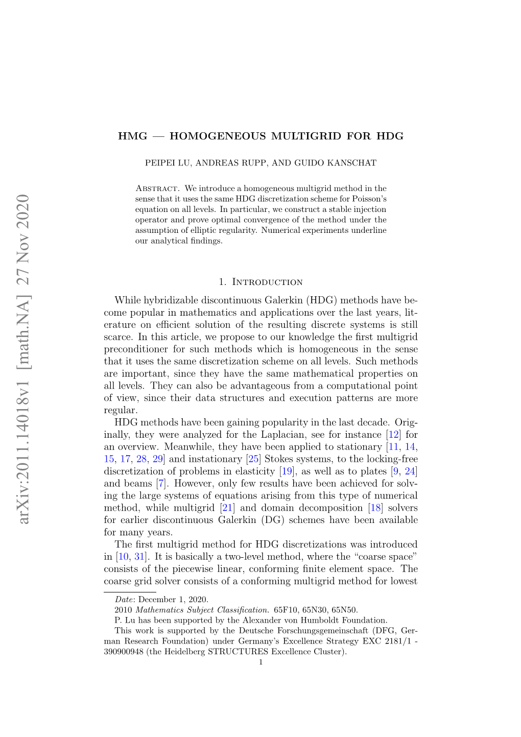 HMG--Homogeneous Multigrid For