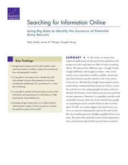 Searching for Information Online: Using Big Data to Identify The