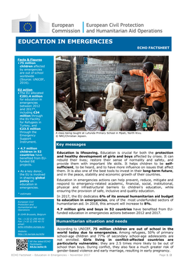Education in Emergencies Echo Factsheet