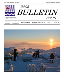 CMOS Bulletin SCMO Volume 44 No. 6 December 2016